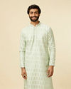 Light Blue Floral Buta Patterned Kurta Set